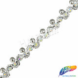 9/16" Wavy Rhinestone Plastic Stud Trim, PST-221