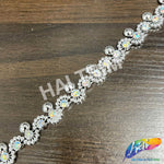 9/16" Wavy Rhinestone Plastic Stud Trim, PST-221