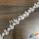9/16" Wavy Rhinestone Plastic Stud Trim, PST-221