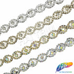 5/8" Braided Eye Rhinestone Plastic Stud Trim, PST-222