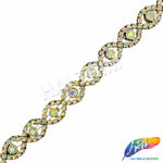 5/8" Braided Eye Rhinestone Plastic Stud Trim, PST-222