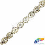 5/8" Braided Eye Rhinestone Plastic Stud Trim, PST-222