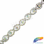 5/8" Braided Eye Rhinestone Plastic Stud Trim, PST-222