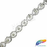 5/8" Braided Eye Rhinestone Plastic Stud Trim, PST-222