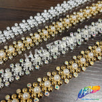 3/4" Pearl Rhinestone Plastic Stud Trim, PST-223