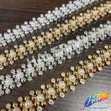 3/4" Pearl Rhinestone Plastic Stud Trim, PST-223