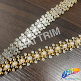 3/4" Pearl Rhinestone Plastic Stud Trim, PST-223