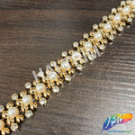3/4" Pearl Rhinestone Plastic Stud Trim, PST-223