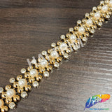 3/4" Pearl Rhinestone Plastic Stud Trim, PST-223