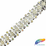 3/4" Pearl Rhinestone Plastic Stud Trim, PST-223
