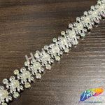 3/4" Pearl Rhinestone Plastic Stud Trim, PST-223