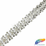 3/4" Pearl Rhinestone Plastic Stud Trim, PST-223