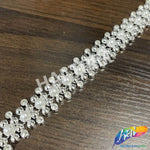 3/4" Pearl Rhinestone Plastic Stud Trim, PST-223