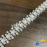 3/4" Pearl Rhinestone Plastic Stud Trim, PST-223