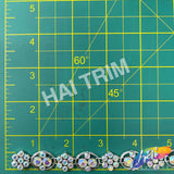 1/2" Flower Medallion Rhinestone Plastic Stud Trim, PST-224