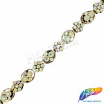 1/2" Flower Medallion Rhinestone Plastic Stud Trim, PST-224