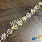 1/2" Flower Medallion Rhinestone Plastic Stud Trim, PST-224