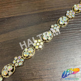 1/2" Flower Medallion Rhinestone Plastic Stud Trim, PST-224
