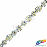 1/2" Flower Medallion Rhinestone Plastic Stud Trim, PST-224