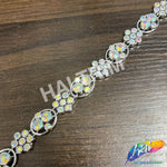 1/2" Flower Medallion Rhinestone Plastic Stud Trim, PST-224