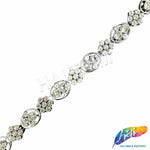 1/2" Flower Medallion Rhinestone Plastic Stud Trim, PST-224