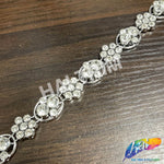 1/2" Flower Medallion Rhinestone Plastic Stud Trim, PST-224
