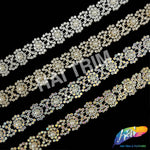 3/4" Pearl Rhinestone Plastic Stud Trim, PST-225