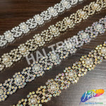 3/4" Pearl Rhinestone Plastic Stud Trim, PST-225