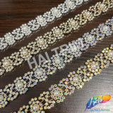 3/4" Pearl Rhinestone Plastic Stud Trim, PST-225