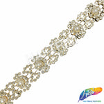 3/4" Pearl Rhinestone Plastic Stud Trim, PST-225