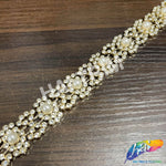 3/4" Pearl Rhinestone Plastic Stud Trim, PST-225