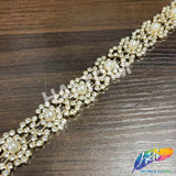 3/4" Pearl Rhinestone Plastic Stud Trim, PST-225