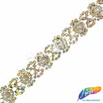 3/4" Pearl Rhinestone Plastic Stud Trim, PST-225