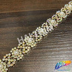 3/4" Pearl Rhinestone Plastic Stud Trim, PST-225