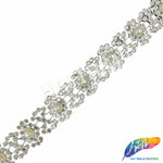 3/4" Pearl Rhinestone Plastic Stud Trim, PST-225