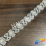 3/4" Pearl Rhinestone Plastic Stud Trim, PST-225