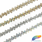 1/2" Wavy Zigzag Rhinestone Plastic Stud Trim, PST-226