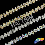 1/2" Wavy Zigzag Rhinestone Plastic Stud Trim, PST-226
