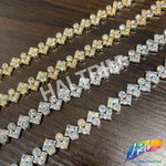 1/2" Wavy Zigzag Rhinestone Plastic Stud Trim, PST-226