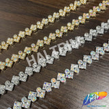 1/2" Wavy Zigzag Rhinestone Plastic Stud Trim, PST-226