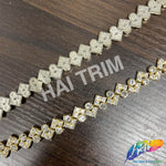 1/2" Wavy Zigzag Rhinestone Plastic Stud Trim, PST-226