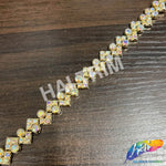 1/2" Wavy Zigzag Rhinestone Plastic Stud Trim, PST-226