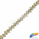 1/2" Wavy Zigzag Rhinestone Plastic Stud Trim, PST-226
