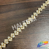 1/2" Wavy Zigzag Rhinestone Plastic Stud Trim, PST-226