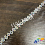 1/2" Wavy Zigzag Rhinestone Plastic Stud Trim, PST-226