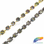 10mm (3/8") Peacock Acrylic Diamante Cupchain Trim, CST-001