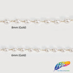 6mm White Pearl Trim with Chain Links