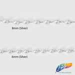 6mm White Pearl Trim with Chain Links