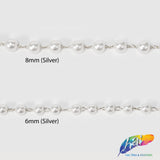6mm White Pearl Trim with Chain Links