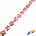 10mm (3/8") Pink AB Acrylic Diamante Cupchain Trim, CST-001